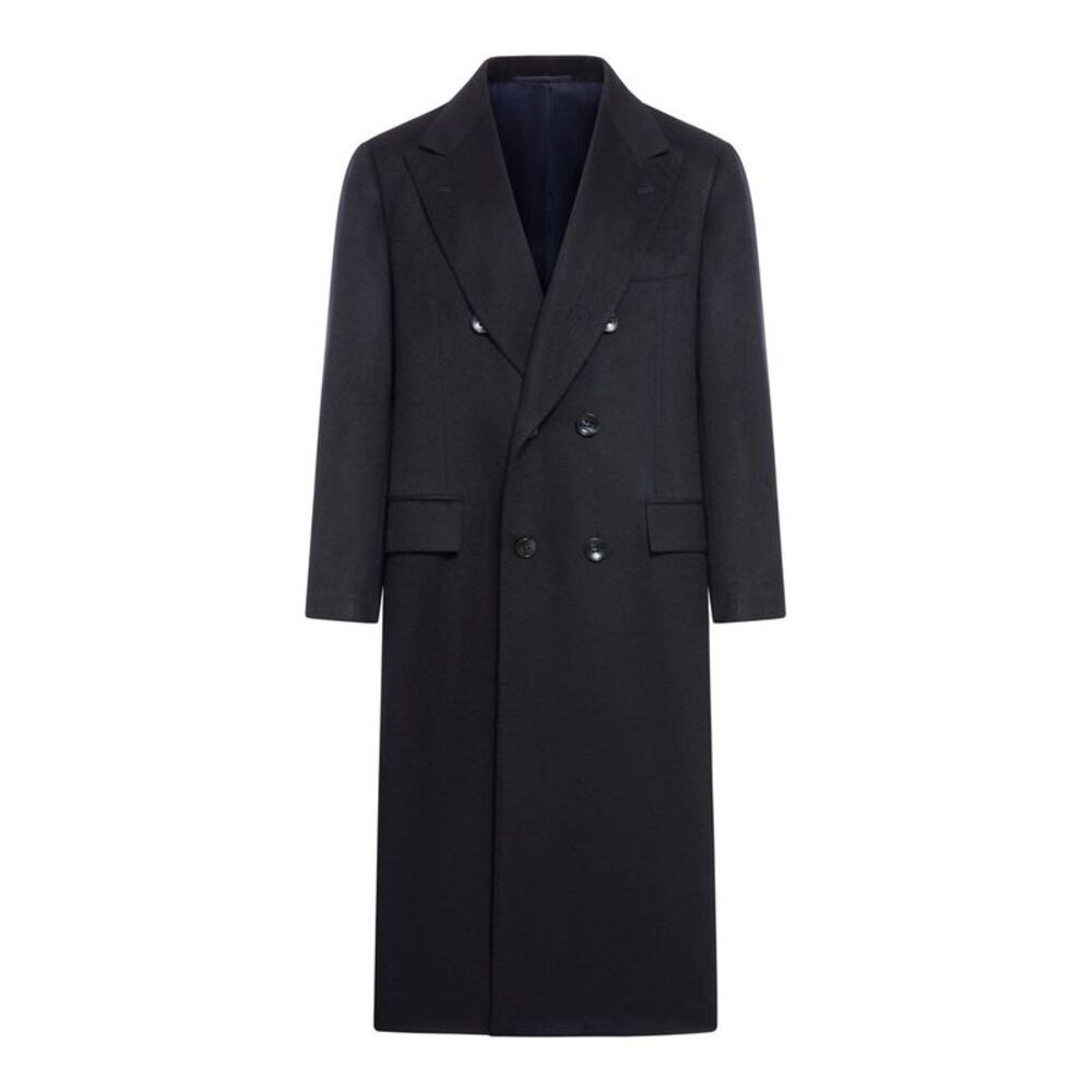 Kiton Men Double Breasted Cashmere Coat